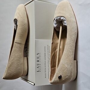 Lauren Ralph Lauren Emellie Suede Ballet Flat Women's Flat Shoes Sand Dune